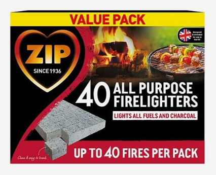 Unwrapped Zip Energy Firelighters 40 Pack